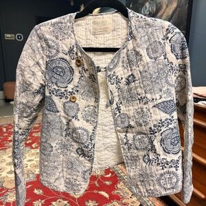 Zara Girls Blue and White Soft Collection Outerwear Jacket | Size 13/14